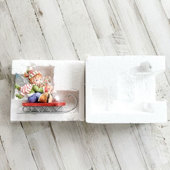 My Little Kitchen Fairies Christmas HOLIDAY SHOPPER FAIRIE 4010983 Sled Figurine - Picture 14 of 15